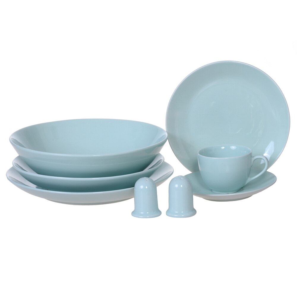 Serviciu de masa Eljado, ceramica, 33 piese, verde