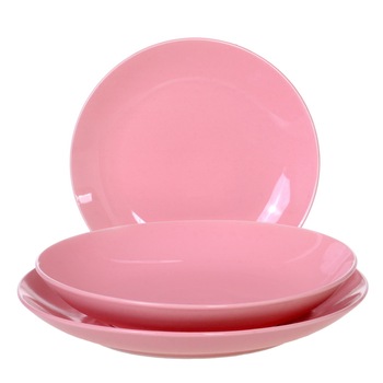 Set 3 farfurii Eljado, ceramica, ambalaj cadou, roz Set 3 farfurii Eljado, ceramica, ambalaj cadou, roz