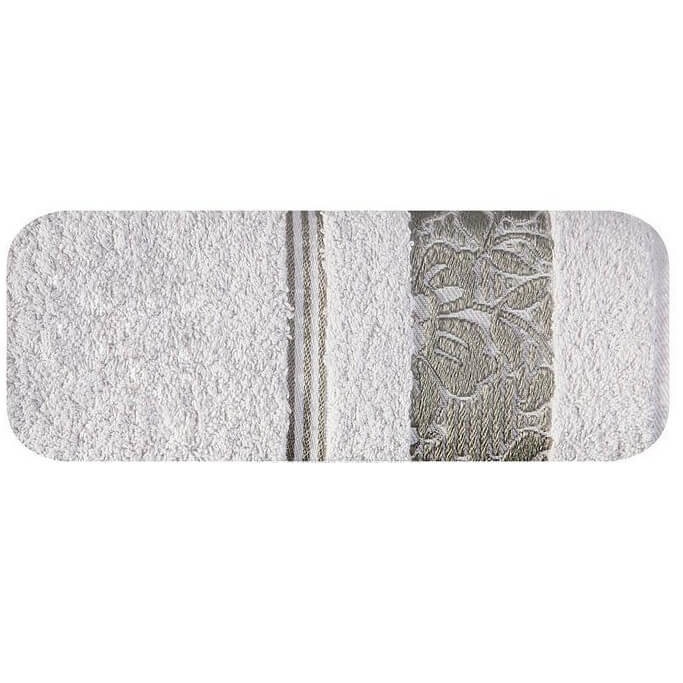 Prosop baie Eurofirany Silvia, 100% bumbac, 50x90 cm, Argintiu