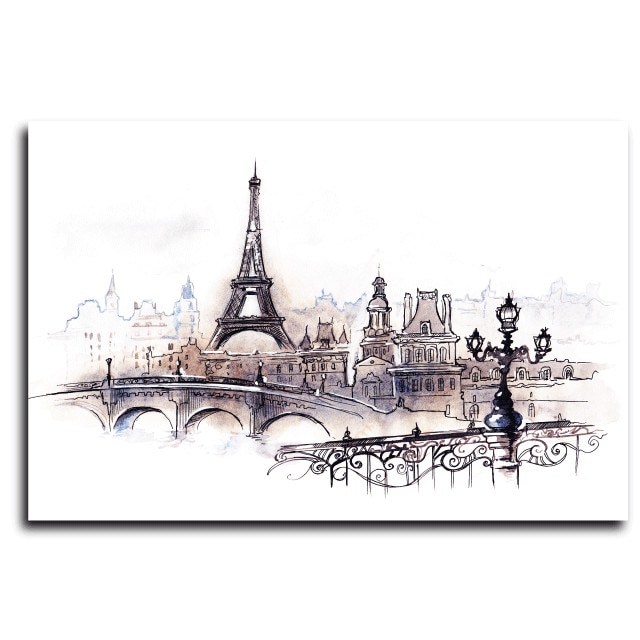 Tablou canvas, Paris, 100 x 70 cm si rama cu sistem de intindere a canvasului