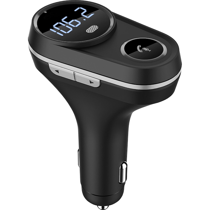 Tellur FMT-B5 FM modulátor, Bluetooth, MicroSD, 2 x USB 2.4A, mikrofon, fekete