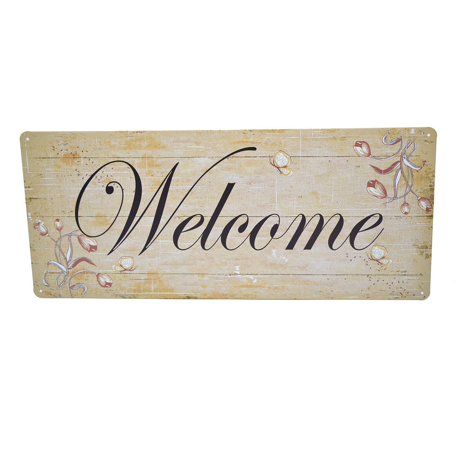 Tablou metalic Welcome D31, 20x46 cm