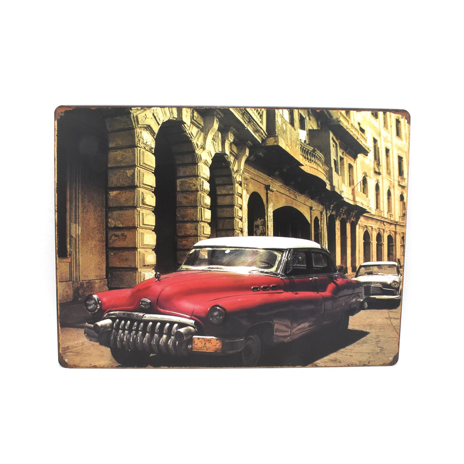 Tablou metalic Cuba Car D30, 30x40 cm