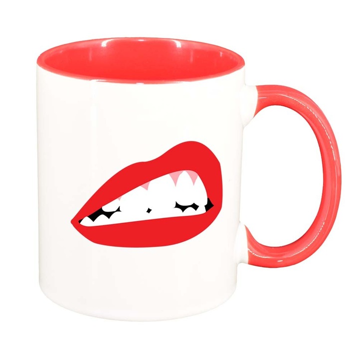 Чаша "Red Lips", тъмночервена вътрешност, 330мл, D1020
