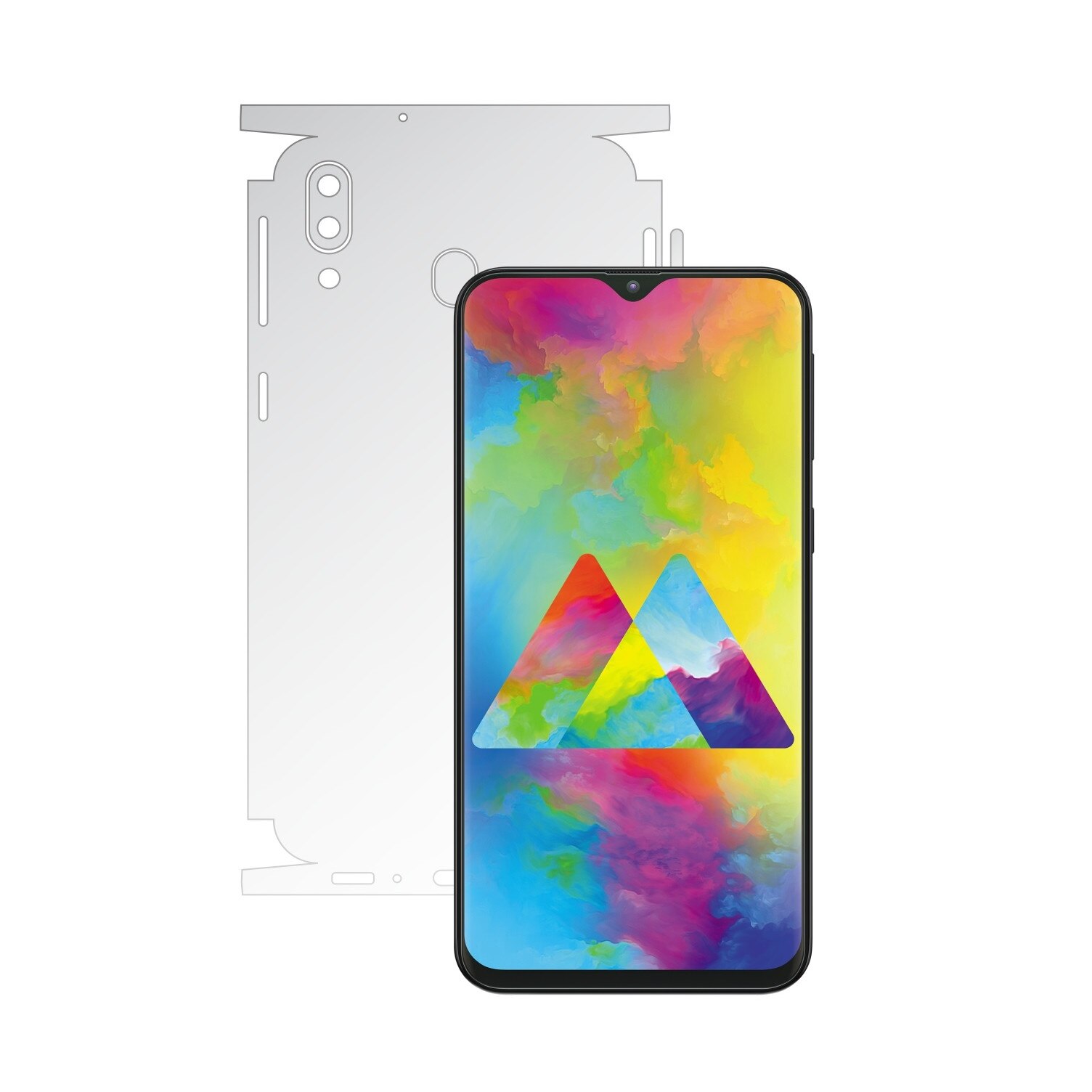 Folie Protectie Spate Invisible Skinz HD pentru Samsung Galaxy M20 - Folie Siliconica Ultra-Clear cu taiere 360 Cut pentru Carcasa Spate si Laterale, Skin Adeziv Transparent, Edge to Edge Full Case Cover