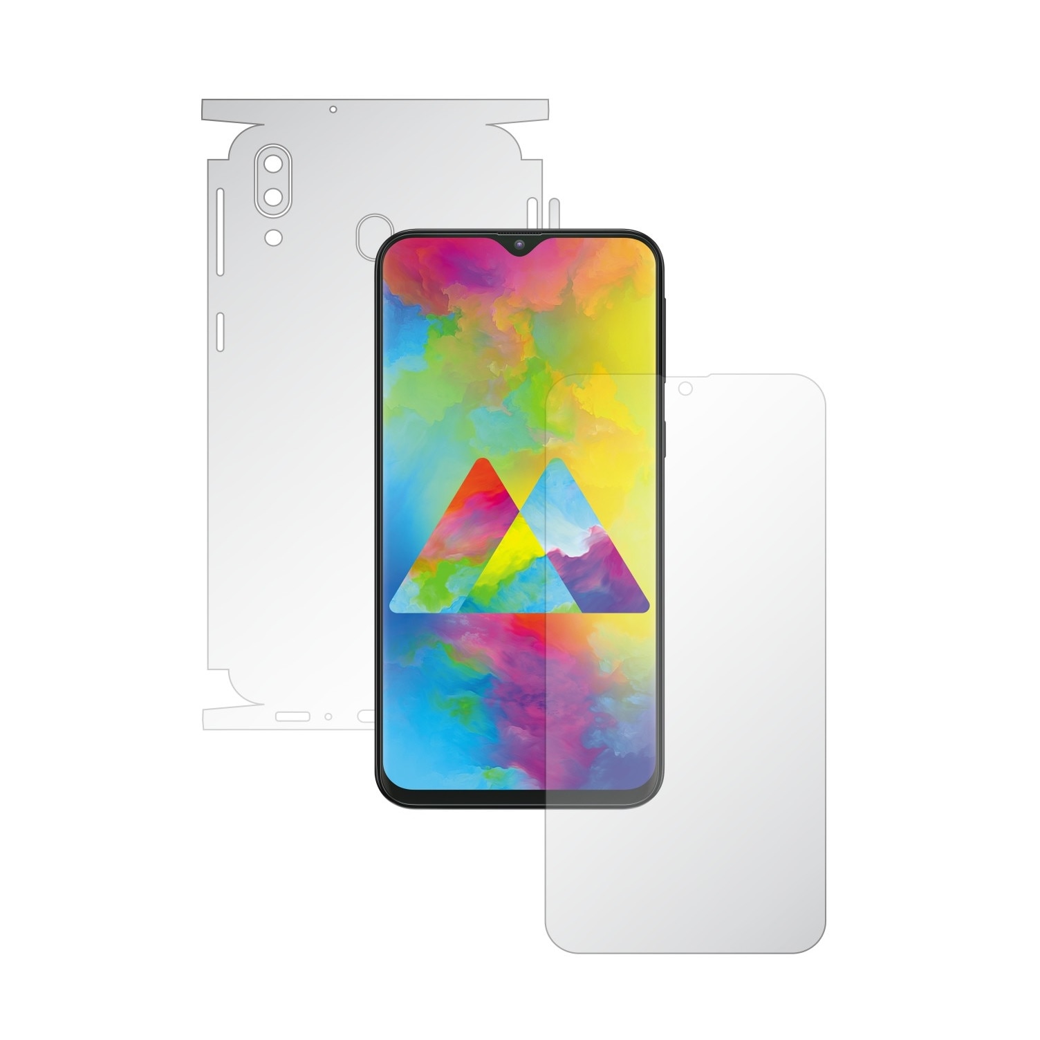 Folie Full Body Invisible Skinz HD pentru Samsung Galaxy M20 - Folie Protectie Siliconica Ultra-Clear cu taiere 360 Cut pentru Ecran, Carcasa Spate si Laterale, Skin Adeziv Transparent, Edge to Edge Cover