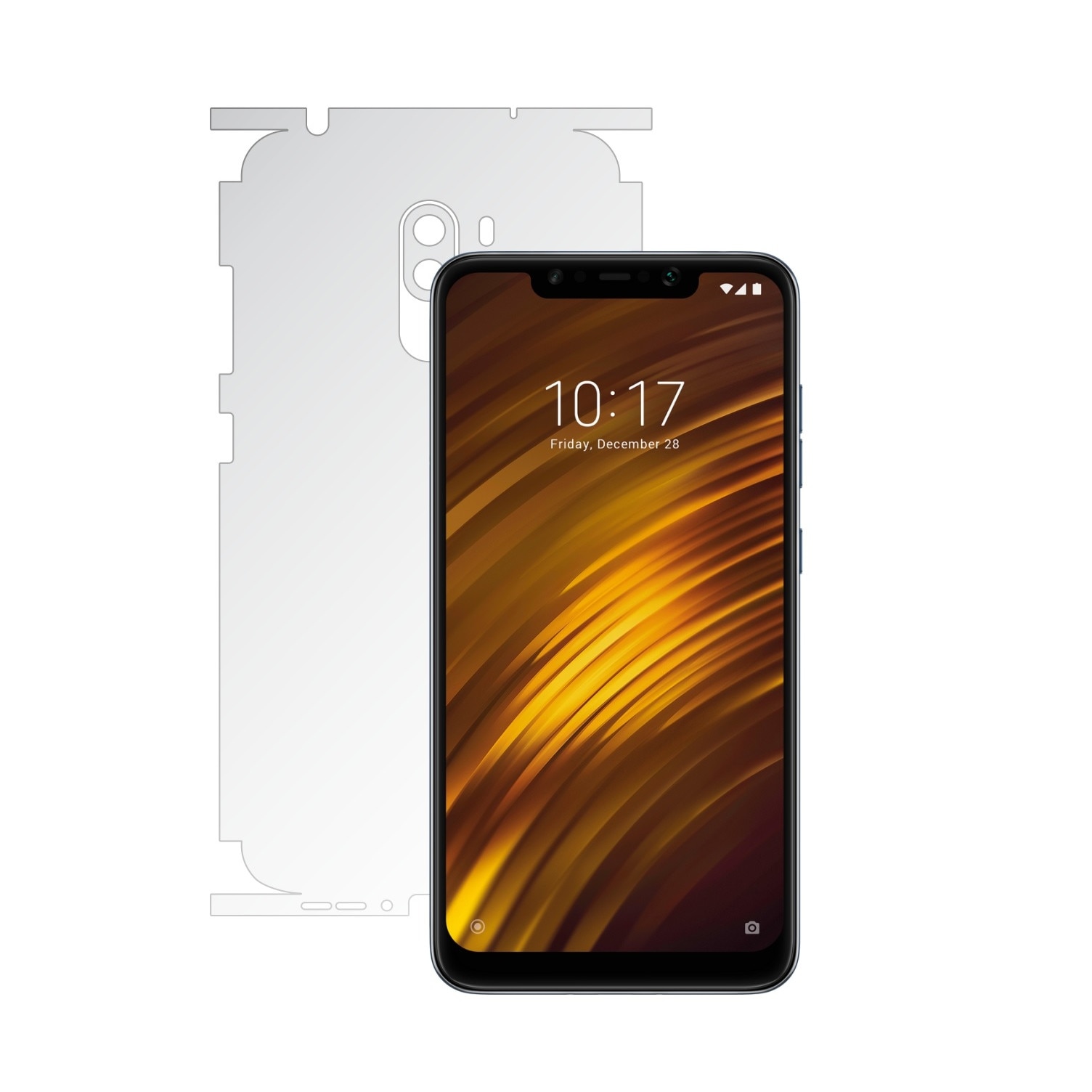 Folie Protectie Spate Invisible Skinz UHD AutoRegeneranta pentru Xiaomi Pocophone F1 - Folie Siliconica Ultra-Clear cu taiere 360 Cut pentru Carcasa Spate si Laterale, Skin Adeziv Transparent, Edge to Edge Full Case Cover