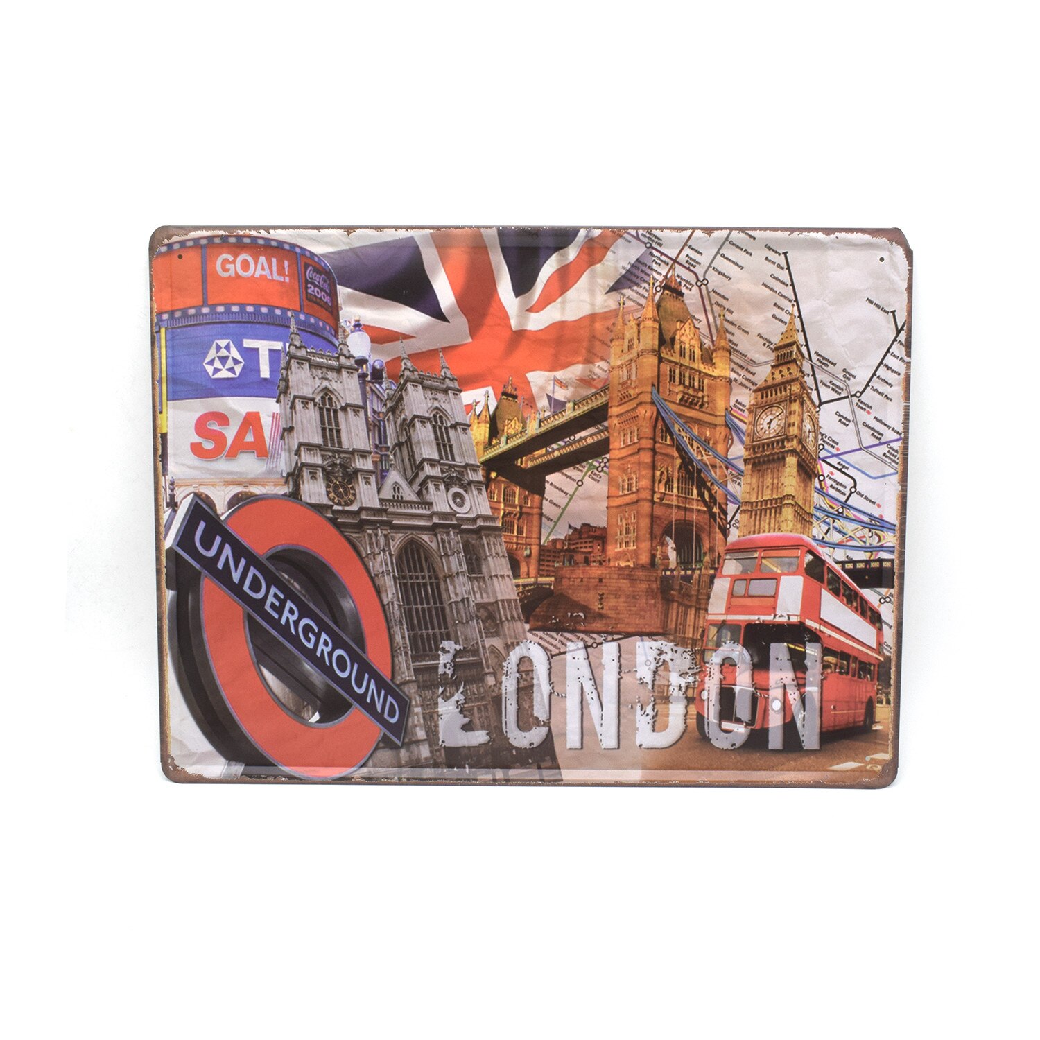 Tablou metalic London Underground D30, 30x40 cm