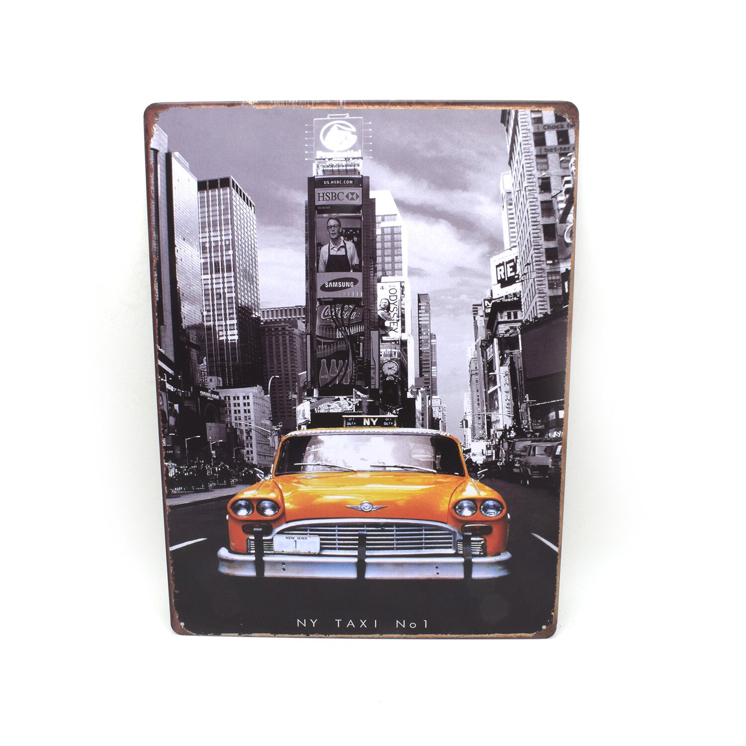 Tablou metalic New York Taxi D30, 30x40 cm