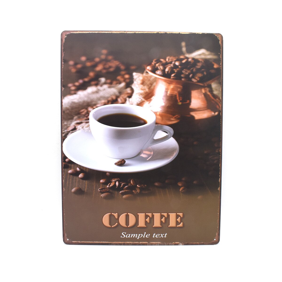 Tablou metalic Coffee Time D30, 30x40 cm
