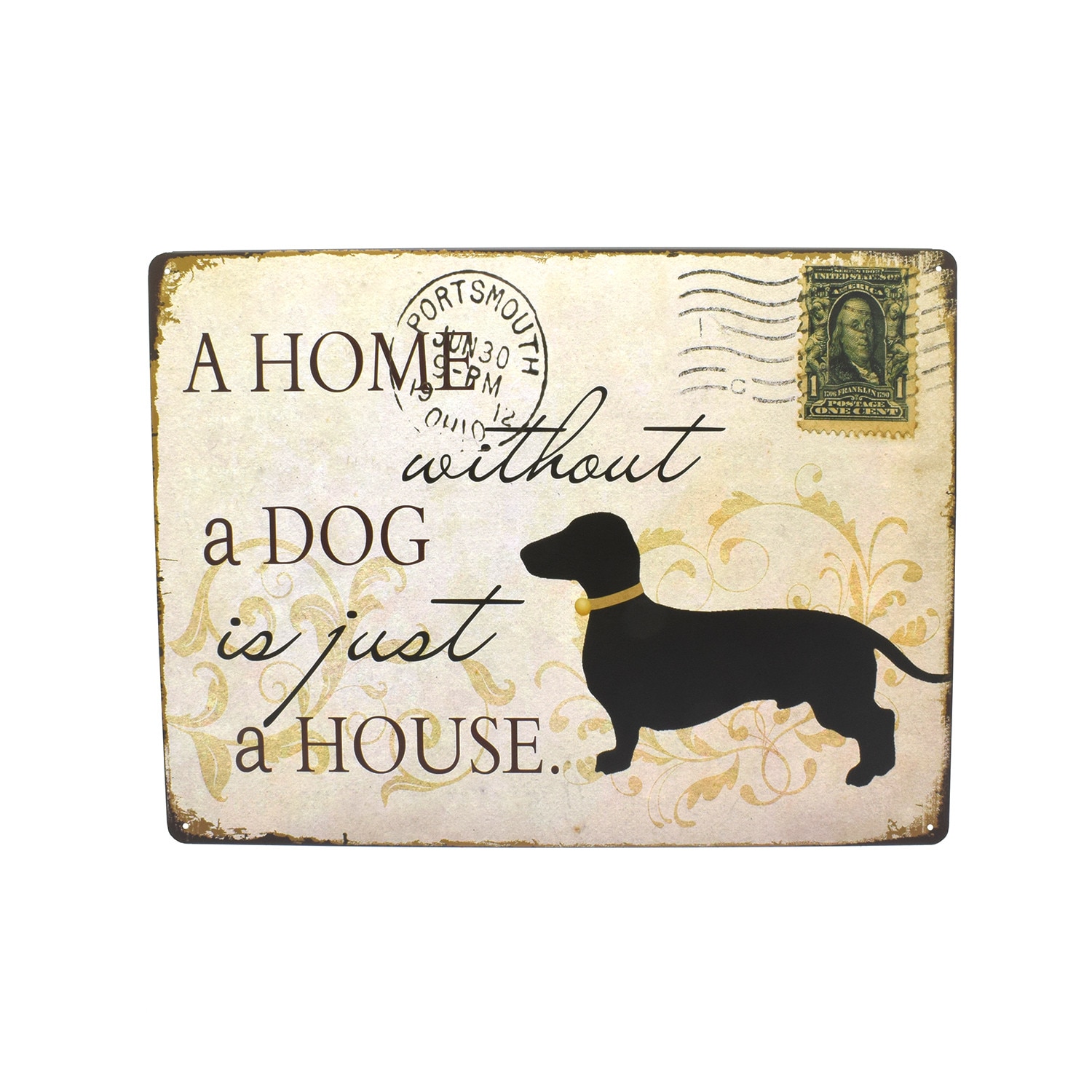 Tablou metalic Un Camin Fara Caine e Doar o Casa D30, 30x40 cm