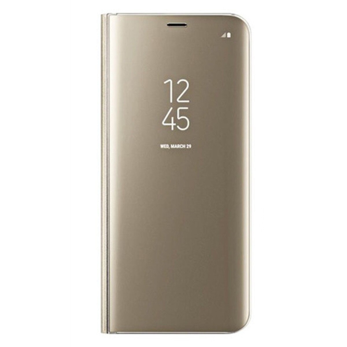 Husa Flip Stand Clear View Oglinda Samsung Galaxy A9 (2018) A920 Gold