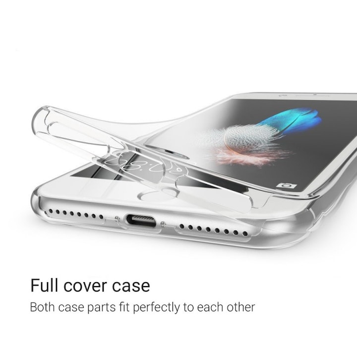 Husa 360º MyStyle ultra slim TPU, fata - spate , transparenta compatibila cu Apple Iphone 7 Plus