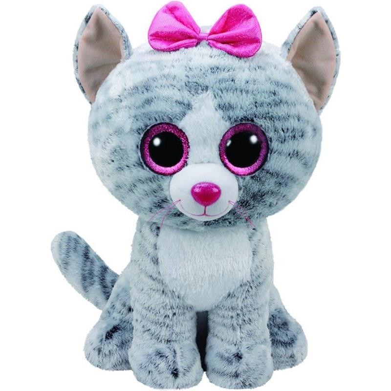 Jucarie De Plus Ty Beanie Boo Kiki The Cat Grey Plush Toy 40Cm