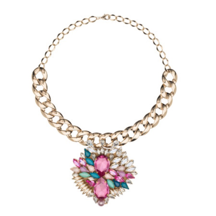 Ръчно изработена огърлица Crystal и 24-каратна златна верига, Joomay, Bellatrix Rose