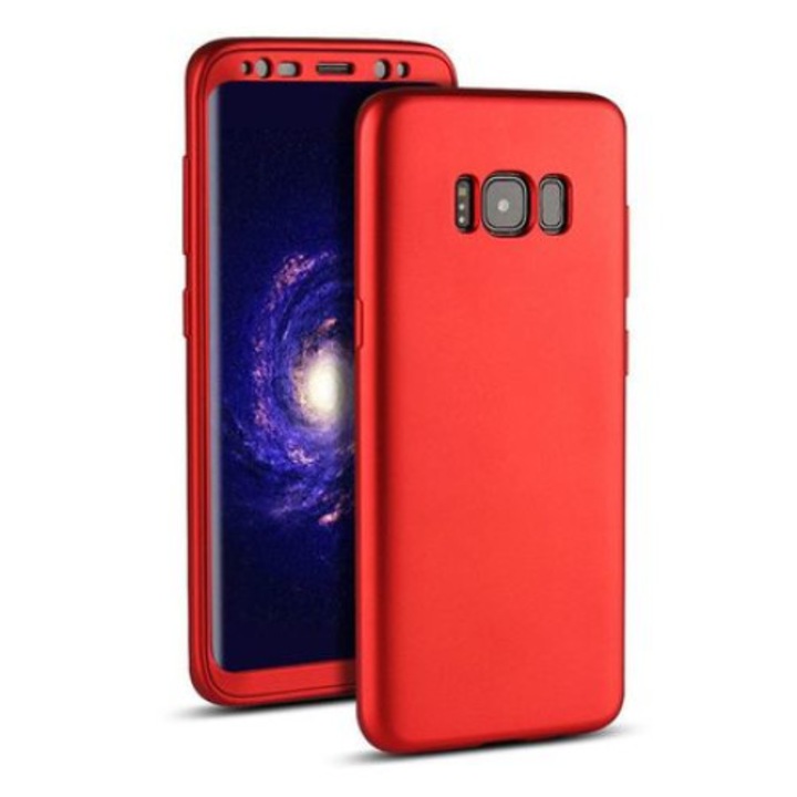 Силиконов калъф MyStyle Red FullBody за Samsung Galaxy S8 Plus пълно 360 градусово покритие с безплатно защитно фолио