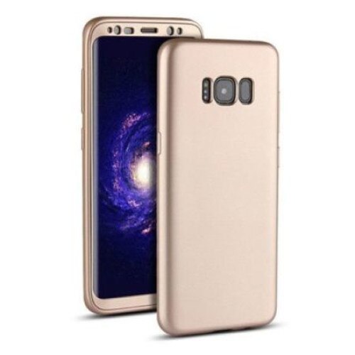 Husa FullBody Silicon MyStyle Gold pentru Samsung Galaxy S8 Plus acoperire completa 360 grade cu folie de protectie gratis