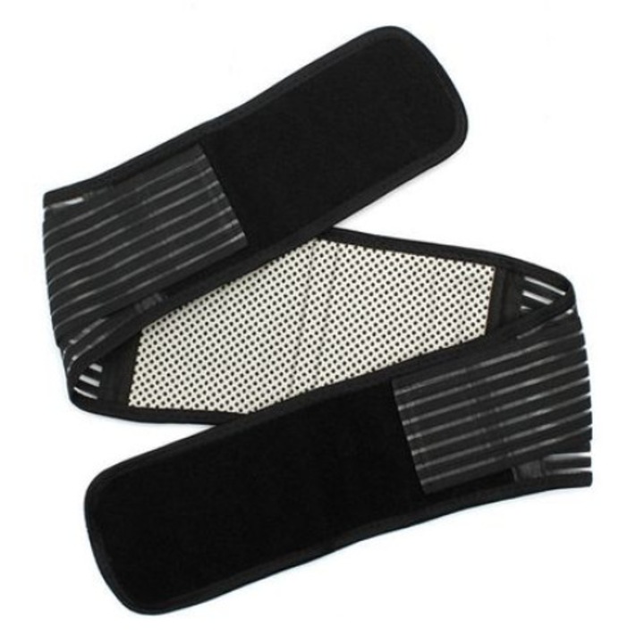 Centura Spate-Lombar AFT-Y011 cu Turmalina si Magneti, Bumbac/Elastan, M, Negru