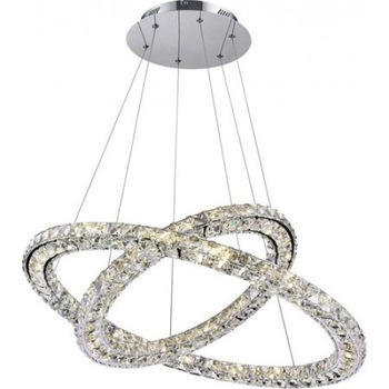 Lustra Led Dimabila 36W Cristal 2 Cercuri Lustra Led Dimabila 36W Cristal 2 Cercuri