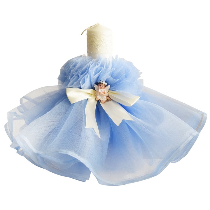 Lumanare botez tul bleu cu ingeras Creativ621