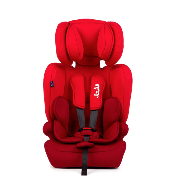 Scaun auto pentru bebelusi si copii Juju Safe Rider, 9-36 kg, transformabil in inaltator auto, tetiera reglabila, husa detasabila si lavabila, Rosu/Bordo