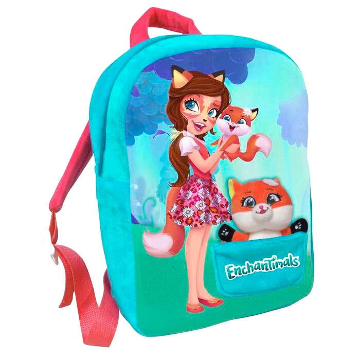 Ghiozdan de plus Enchantimals Felicity Fox cu breloc de plus