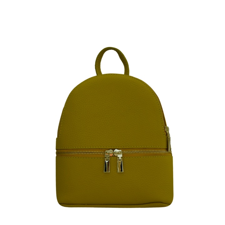 Rucsac de dama din piele naturala Eva Bags, Anda galben