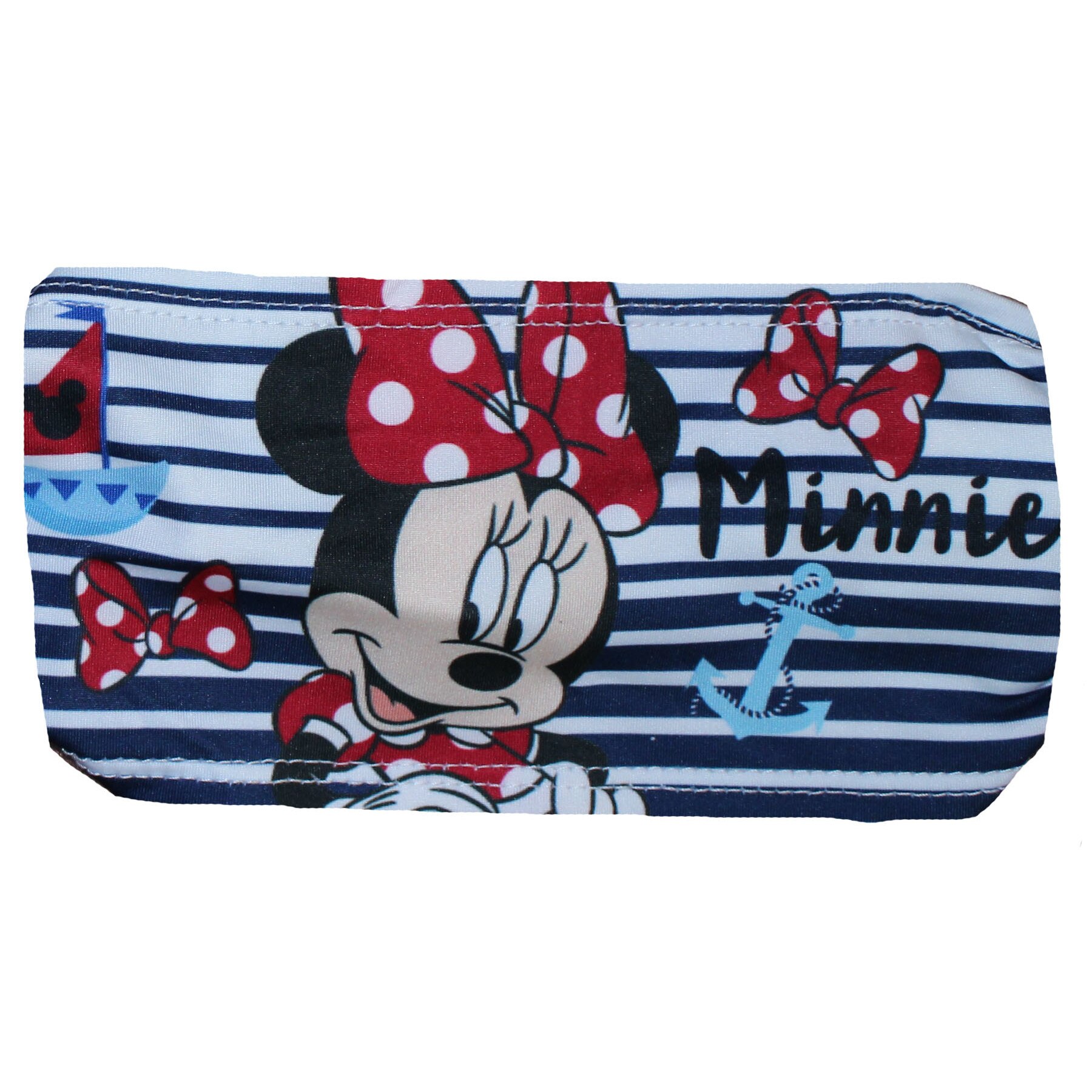 Bentita poliester, albastra cu dungi, Minnie