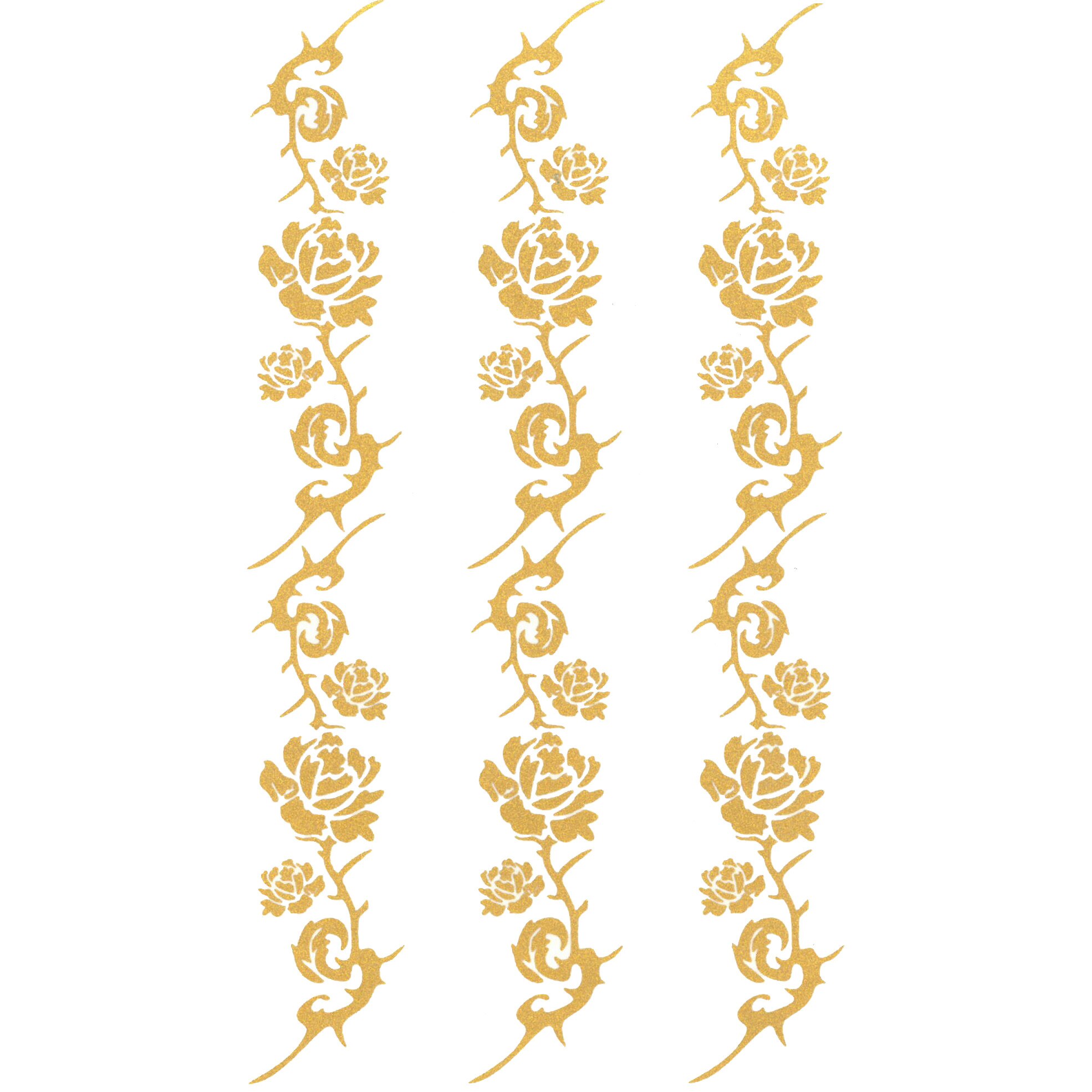 Tatuaj temporar -flori aurii- 10x17cm