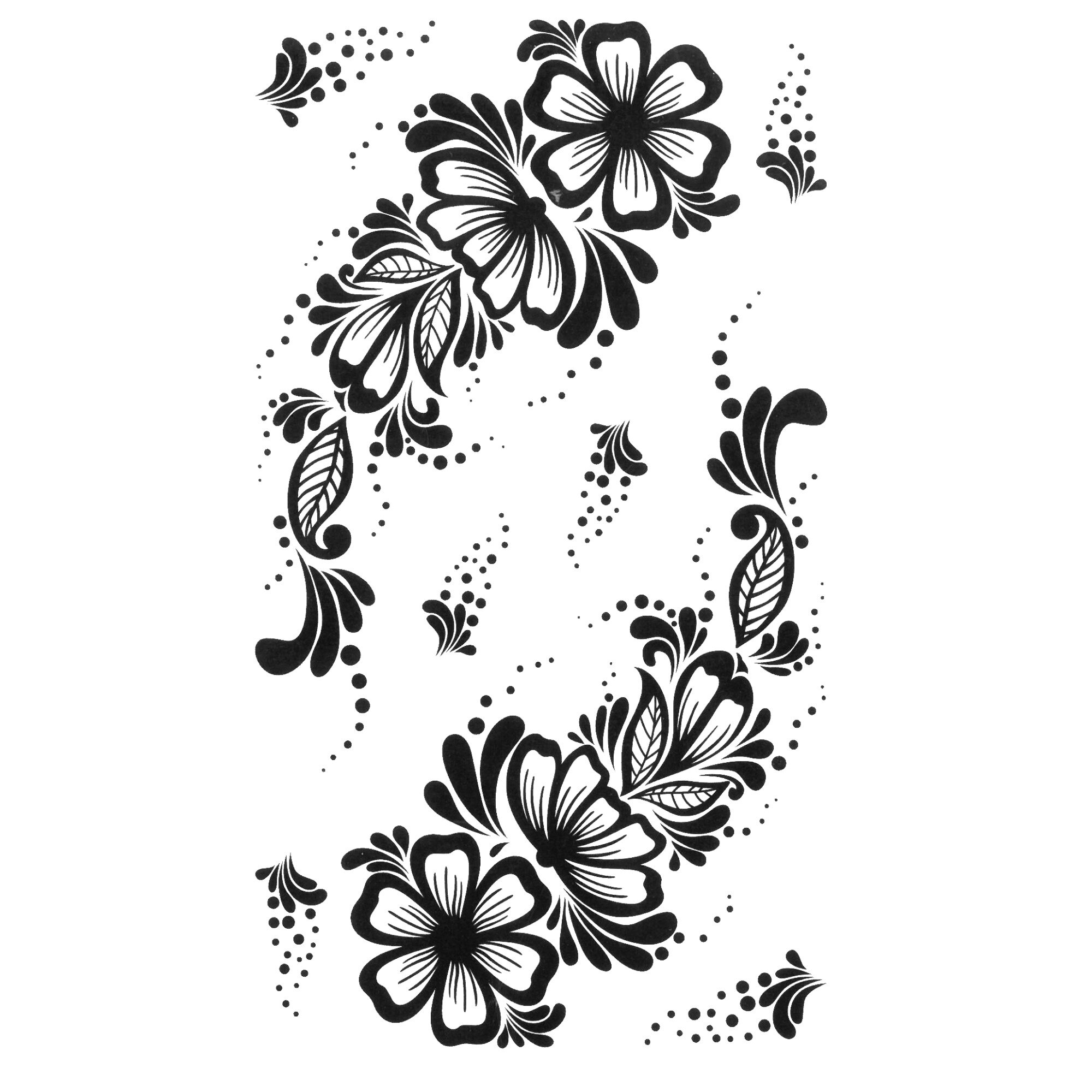 Tatuaj temporar -flori punctate- 10x17cm