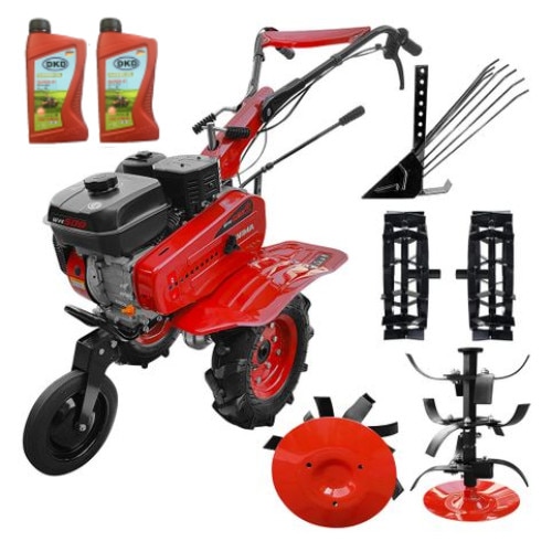 Pachet motosapa Weima WM 500 cu motor de 7 CP, benzina, freze cu latime 50-80 cm,roti cauciuc, roti metal, plug cartofi + CADOU 1L Ulei motor + 1l ulei transmisie