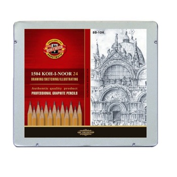 Set 24 creioane Koh-I-Noor 8B - 10H Set 24 creioane Koh-I-Noor 8B - 10H