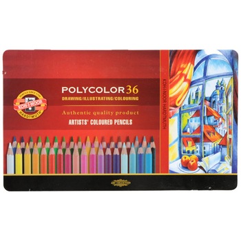 Penar roll-up: 36 culori Polycolor + 2 creioane grafit gama 1500 Penar roll-up: 36 culori Polycolor + 2 creioane grafit gama 1500