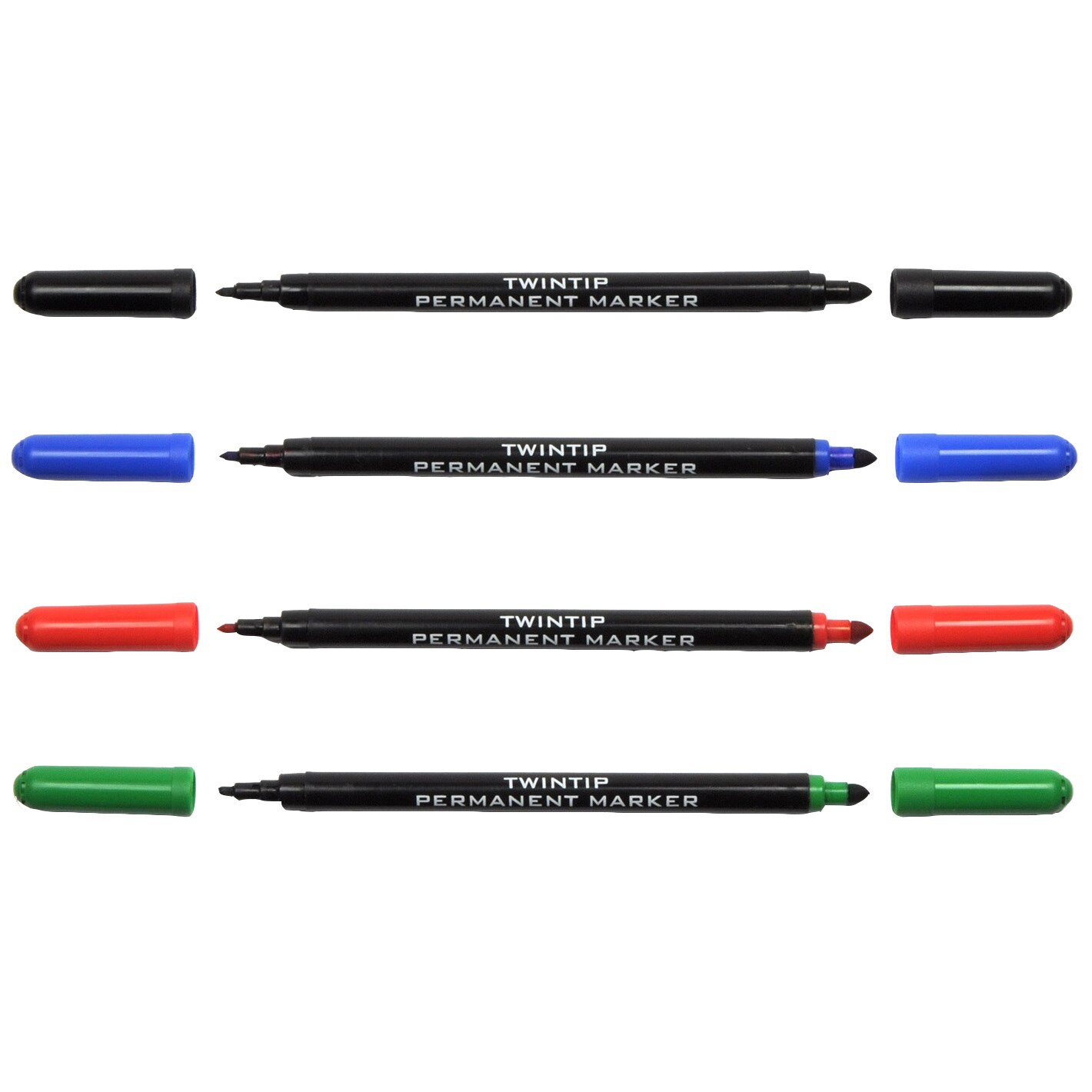 Set markere 4 culori permanent 2 capete varf subtire/gros Koh-I-Noor