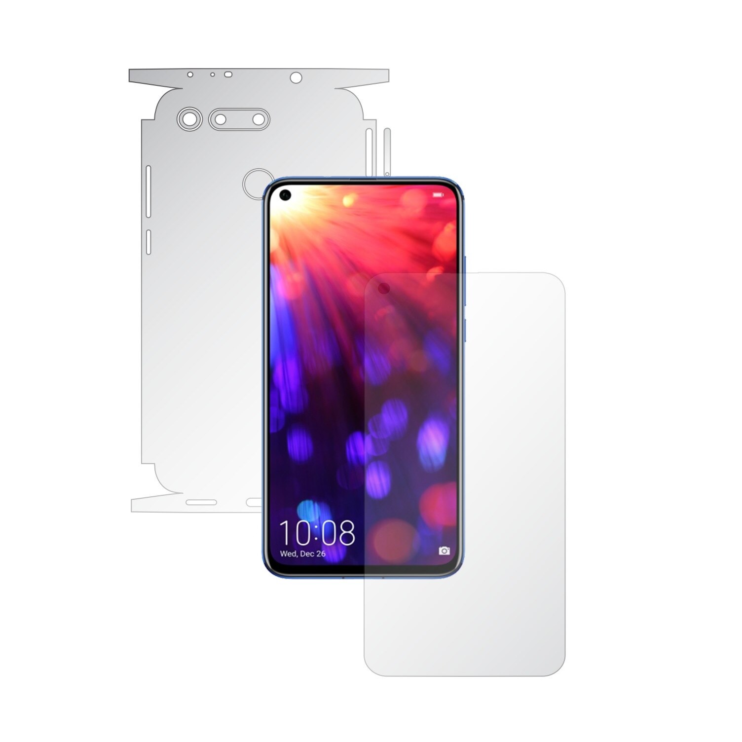 Folie Full Body Invisible Skinz UHD AutoRegeneranta pentru Huawei Honor View20 - Folie Protectie Siliconica Ultra-Clear cu taiere 360 Cut pentru Ecran, Carcasa Spate si Laterale, Skin Adeziv Transparent, Edge to Edge Cover