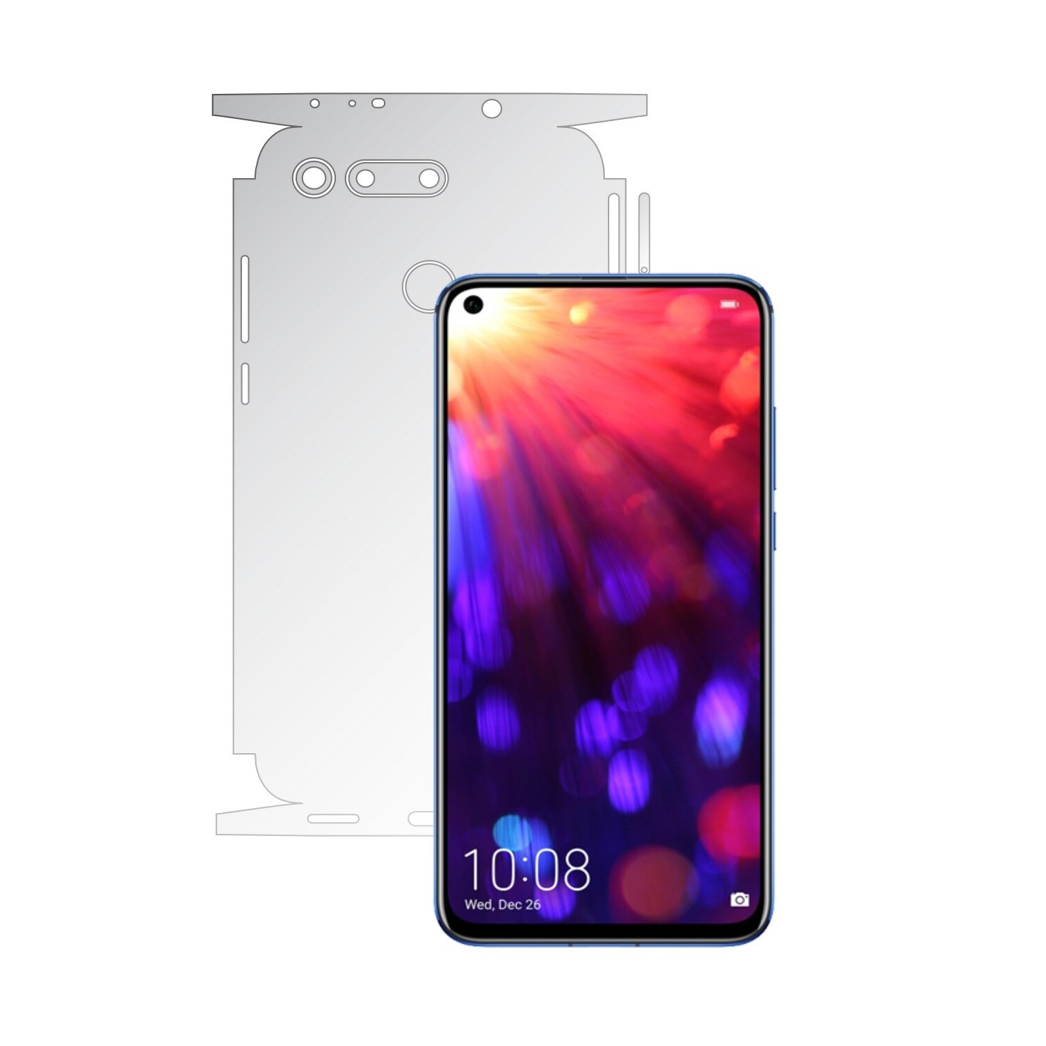 Folie Protectie Spate Invisible Skinz HD pentru Huawei Honor View 20 - Folie Siliconica Ultra-Clear cu taiere 360 Cut pentru Carcasa Spate si Laterale, Skin Adeziv Transparent, Edge to Edge Full Case Cover