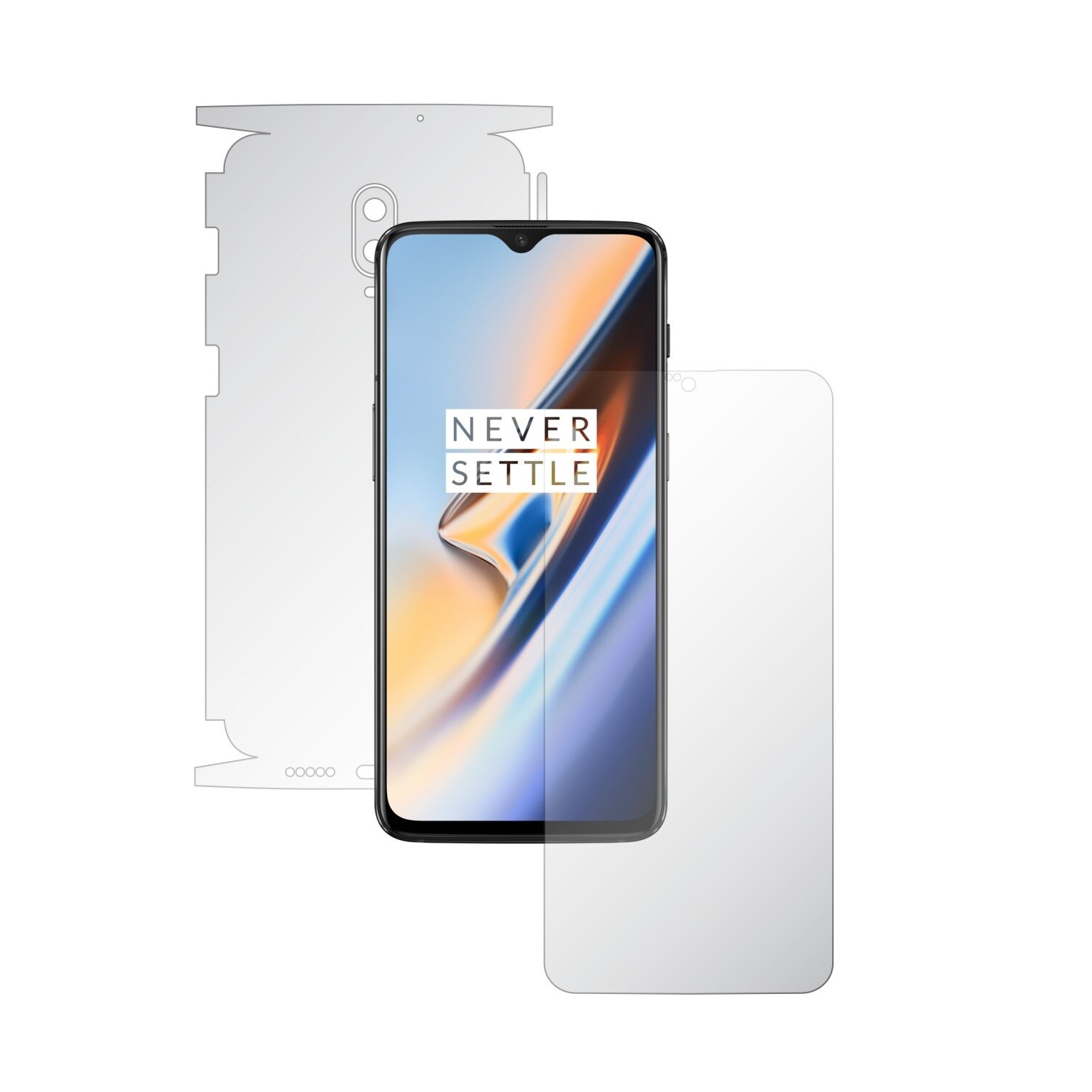 Folie Full Body Invisible Skinz HD pentru OnePlus 6T - Folie Protectie Siliconica Ultra-Clear cu taiere 360 Cut pentru Ecran, Carcasa Spate si Laterale, Skin Adeziv Transparent, Edge to Edge Cover