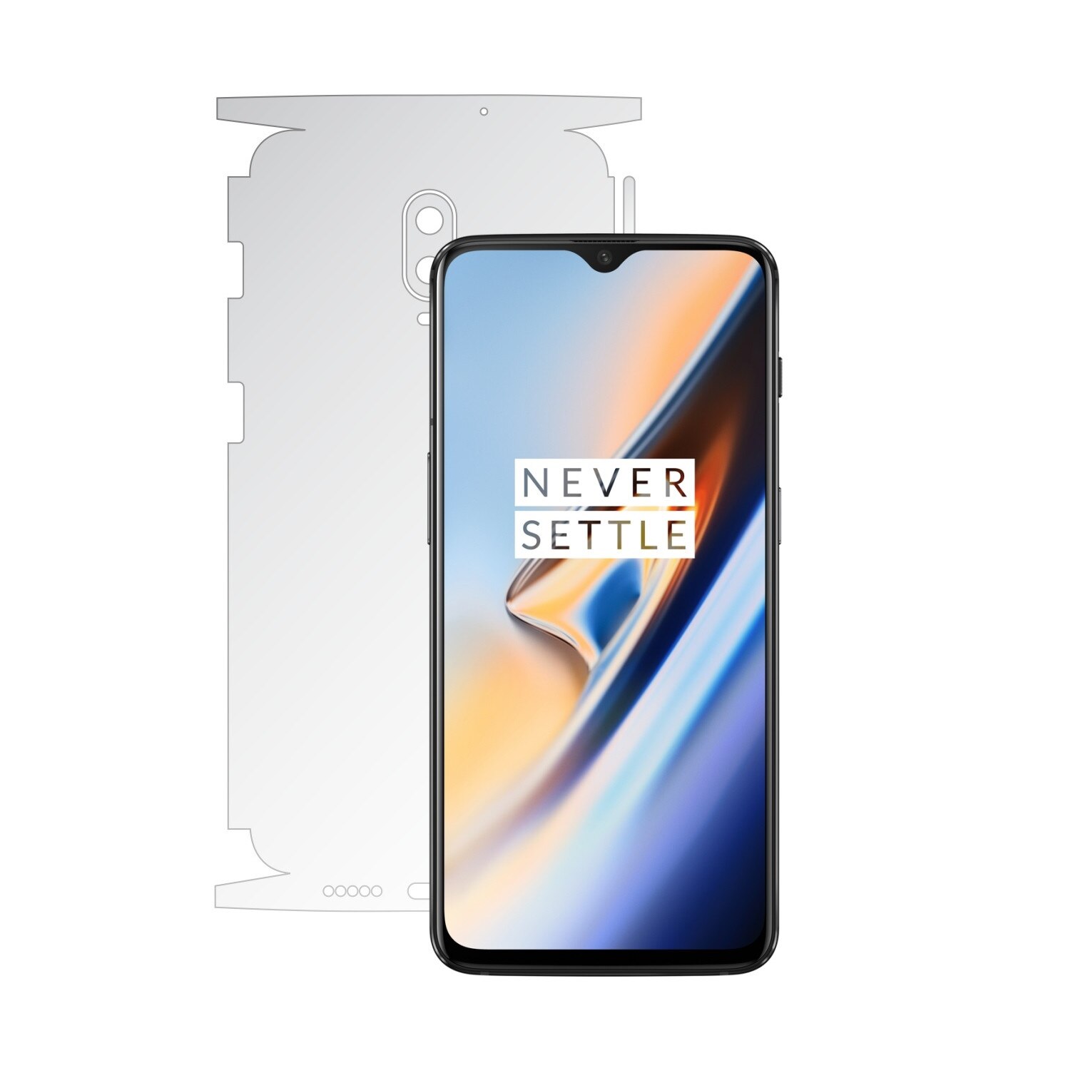 Folie Protectie Spate Invisible Skinz UHD AutoRegeneranta pentru OnePlus 6T - Folie Siliconica Ultra-Clear cu taiere 360 Cut pentru Carcasa Spate si Laterale, Skin Adeziv Transparent, Edge to Edge Full Case Cover