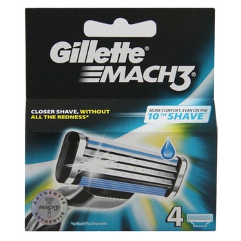 Rezerve aparat de ras Gillette Mach3, set 4 bucati Rezerve aparat de ras Gillette Mach3, set 4 bucati