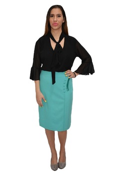 Fusta office,conica,masuri mari,D&J Exclusive, Turcoaz Fusta office,conica,masuri mari,D&J Exclusive, Turcoaz