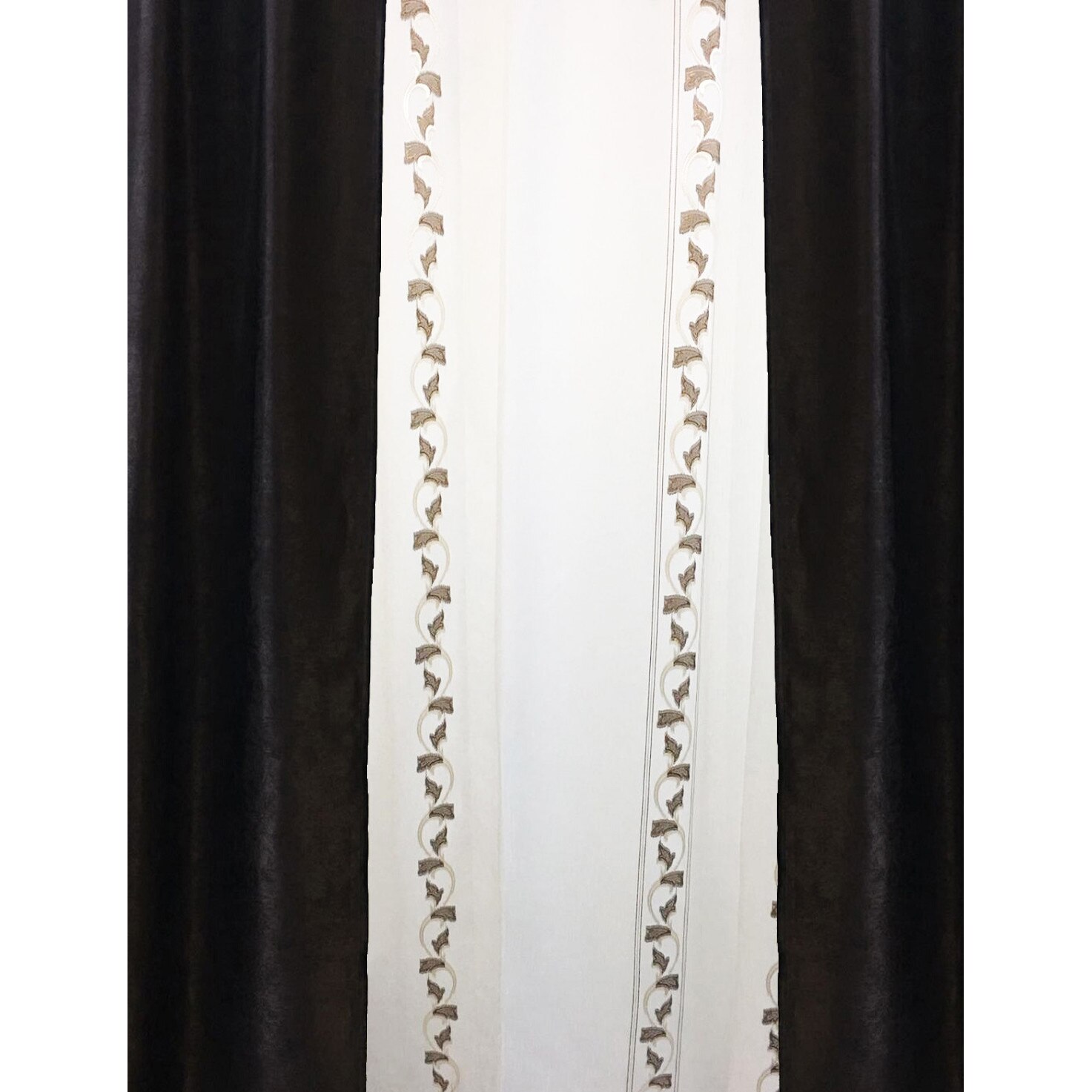 Set doua draperii si perdea Dark Wenghe by Liz Line-SDP12