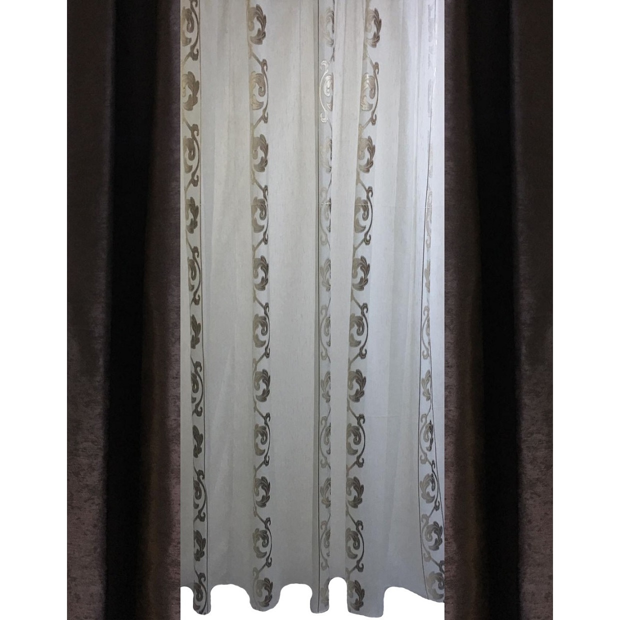 Set doua draperii si perdea Wenghe Granat by Liz Line-SDP9