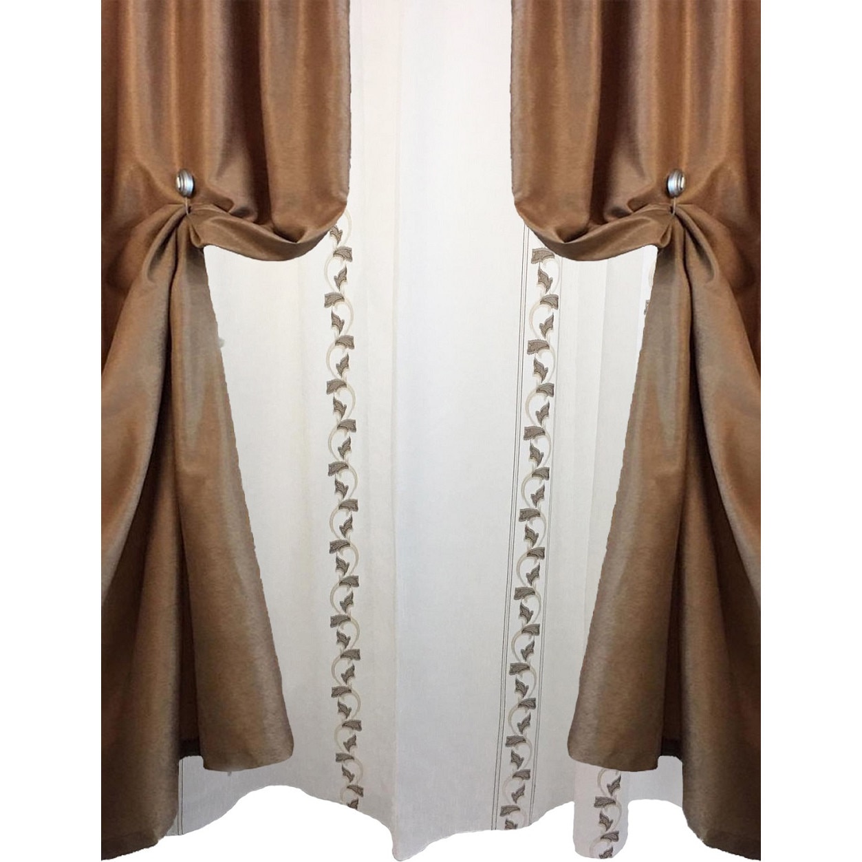 Set doua draperii si perdea Chocolate Cream by Liz Line-SDP24