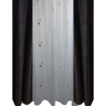 Set doua draperii si perdea Smoky Wenghe by Liz Line-SDP10 Set doua draperii si perdea Smoky Wenghe by Liz Line-SDP10