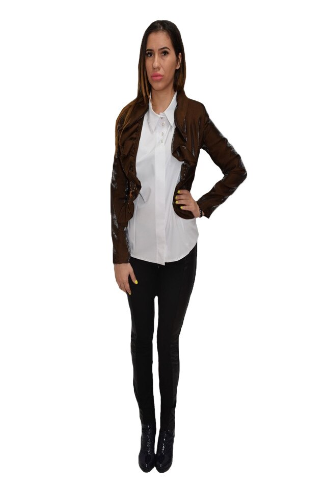 Sacou feminin,rafinat,material lucios,D&J Exclusive, Maro