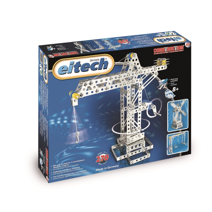 Set de constructie Eitech Macara, 270 piese, +8 ani, MGC