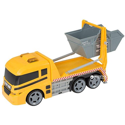 Masina de gunoi Teamsterz Skip Lorry cu lumini si sunet, 2 x AA, +3 ani, multicolor, MGC