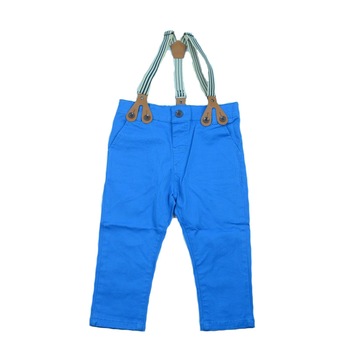 Pantaloni casual, baieti, Vitamins, uni, cu bretele, Albastru Pantaloni casual, baieti, Vitamins, uni, cu bretele, Albastru