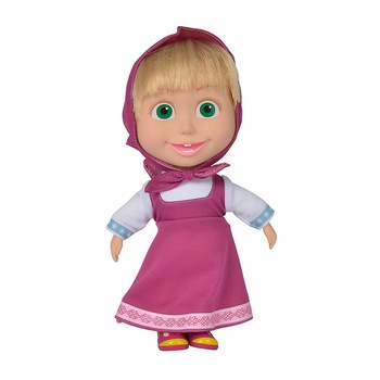 Masha si ursul Papusa Masha in rochita mov 23 cm Masha si ursul Papusa Masha in rochita mov 23 cm