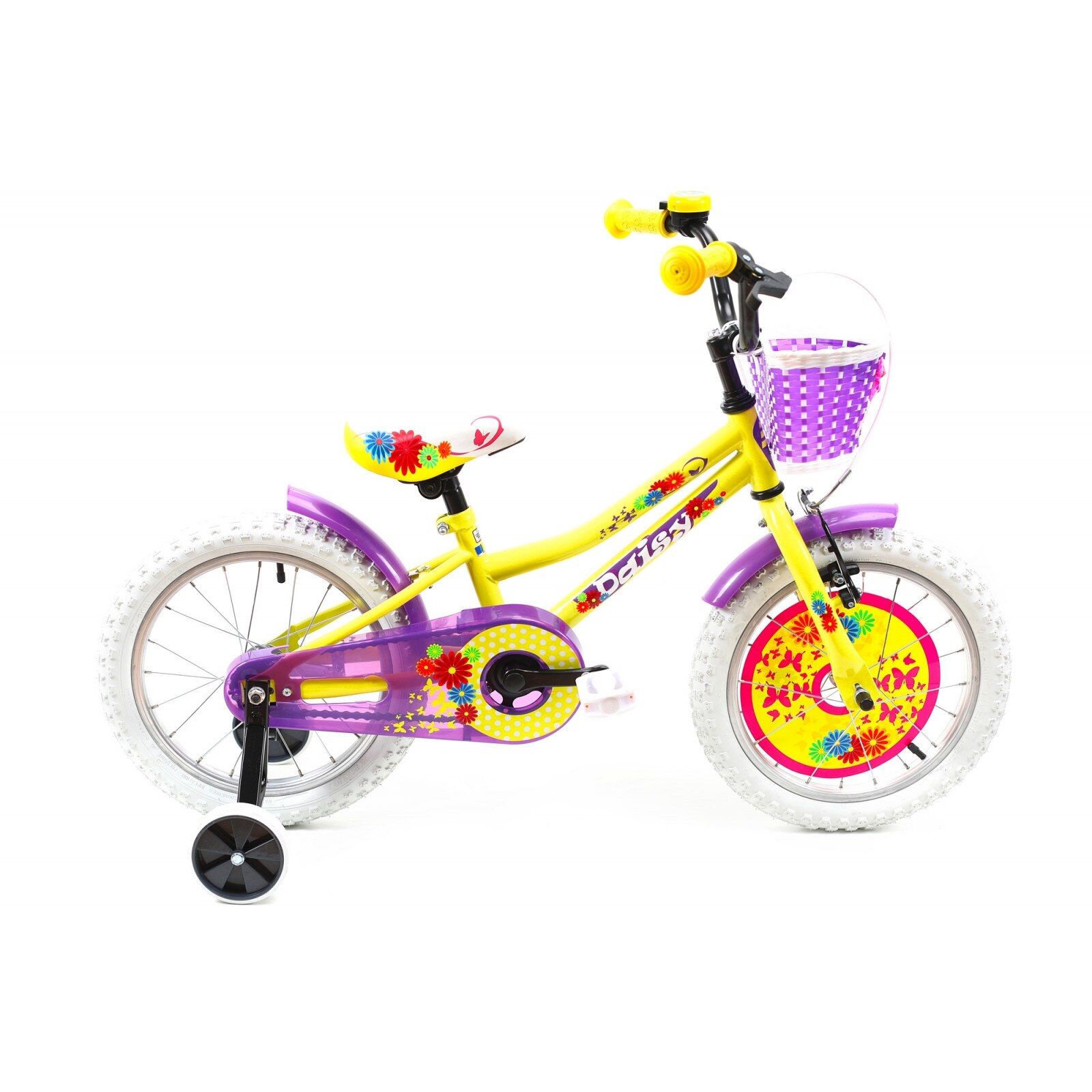 Bicicleta Copii Dhs 1602 - 16 Inch, Galben-Mov